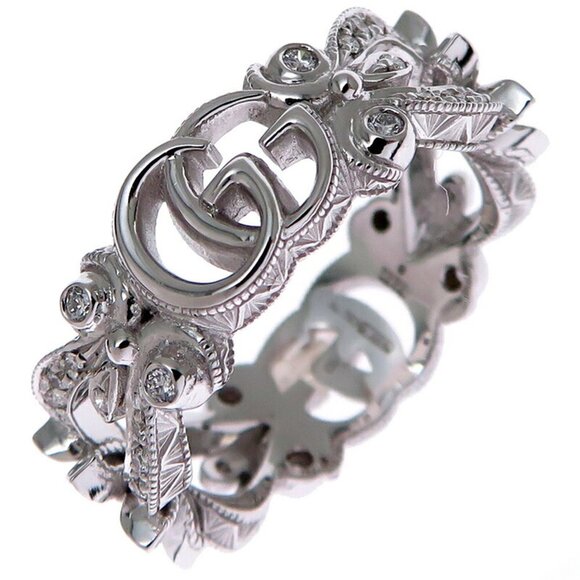 GUCCI White Gold Diamond Ring - Picture 1 of 9